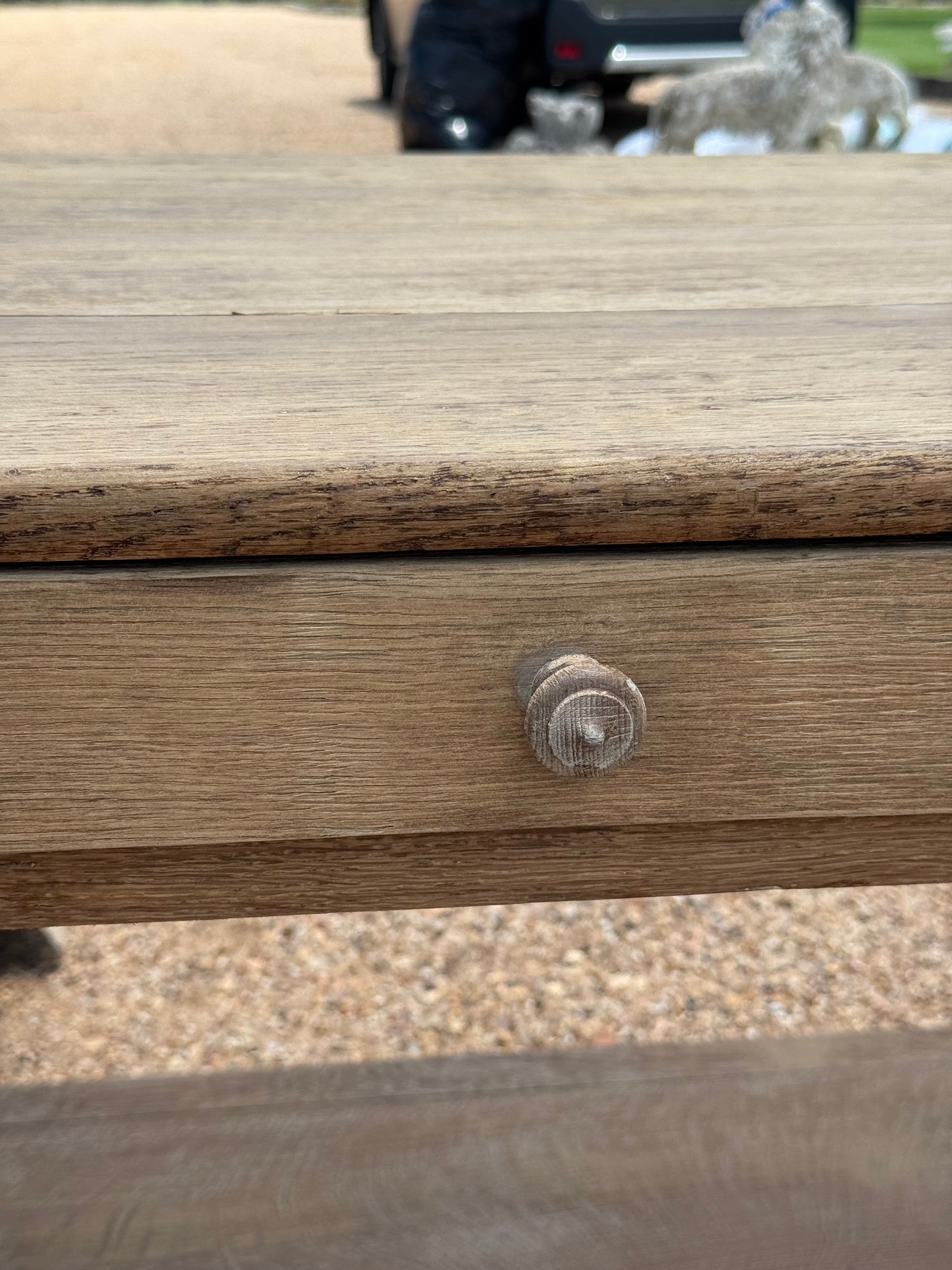 Antique Oak Barley Twisted French Drapers Table