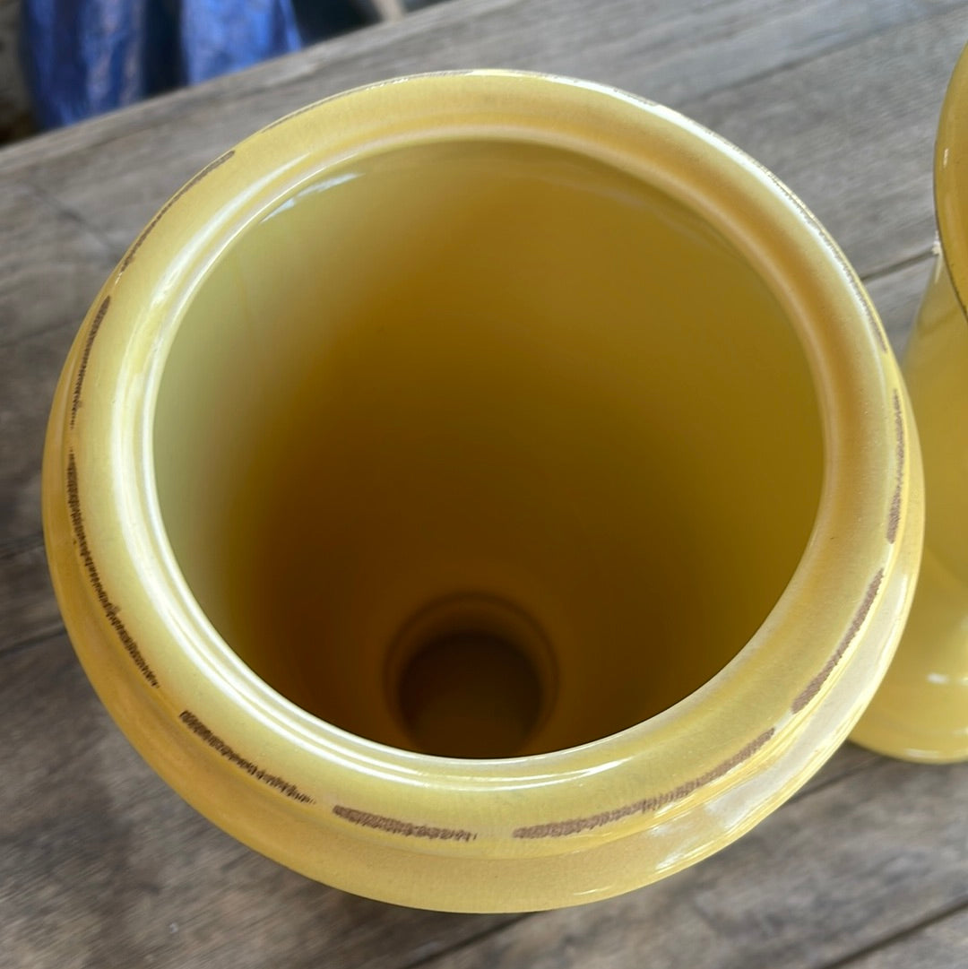 Yellow Urns with Lids
