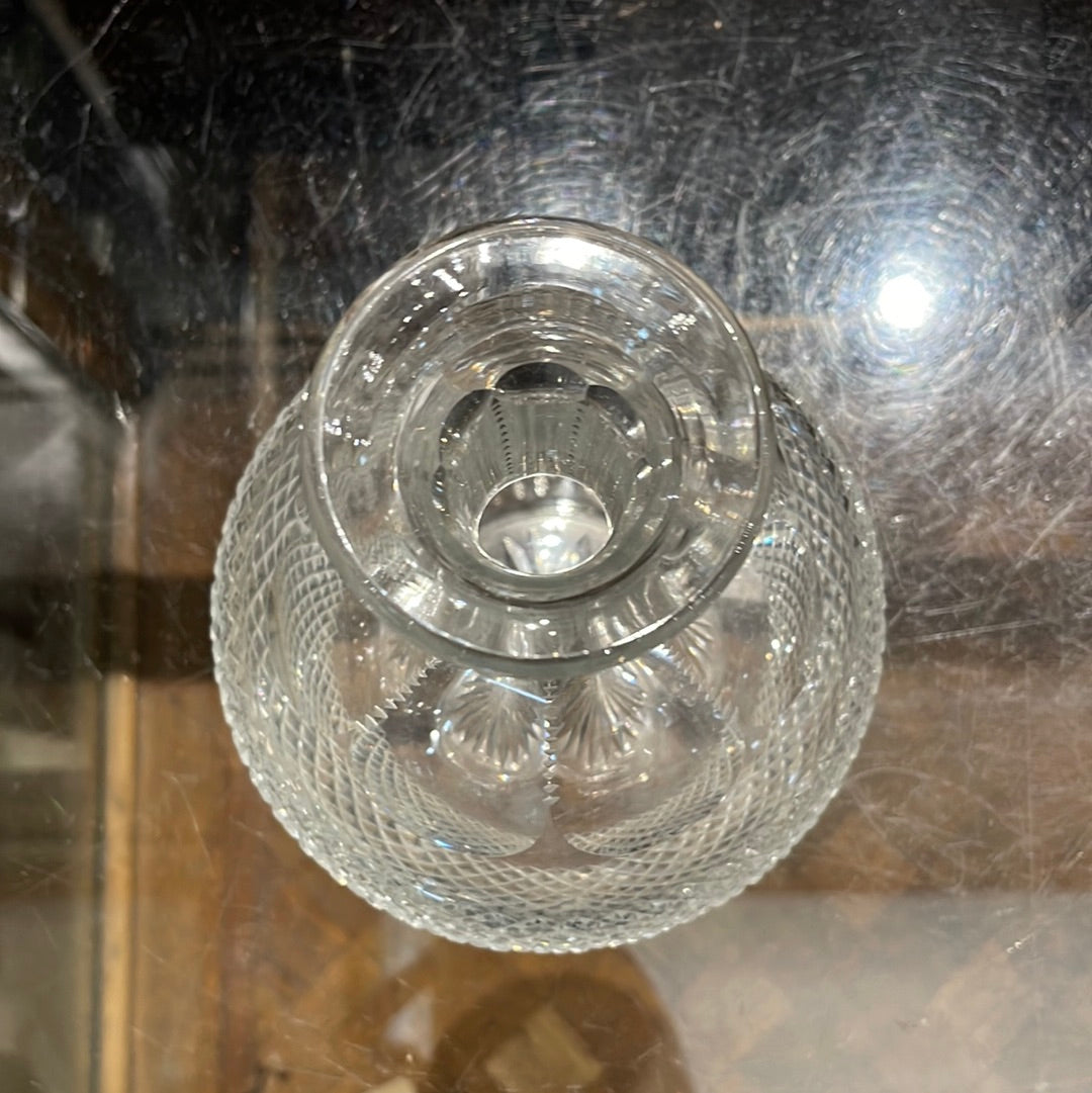 Cut Glass Carafe Used for Bud Vase