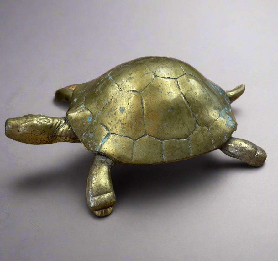 Mid-Century Brass Turtle