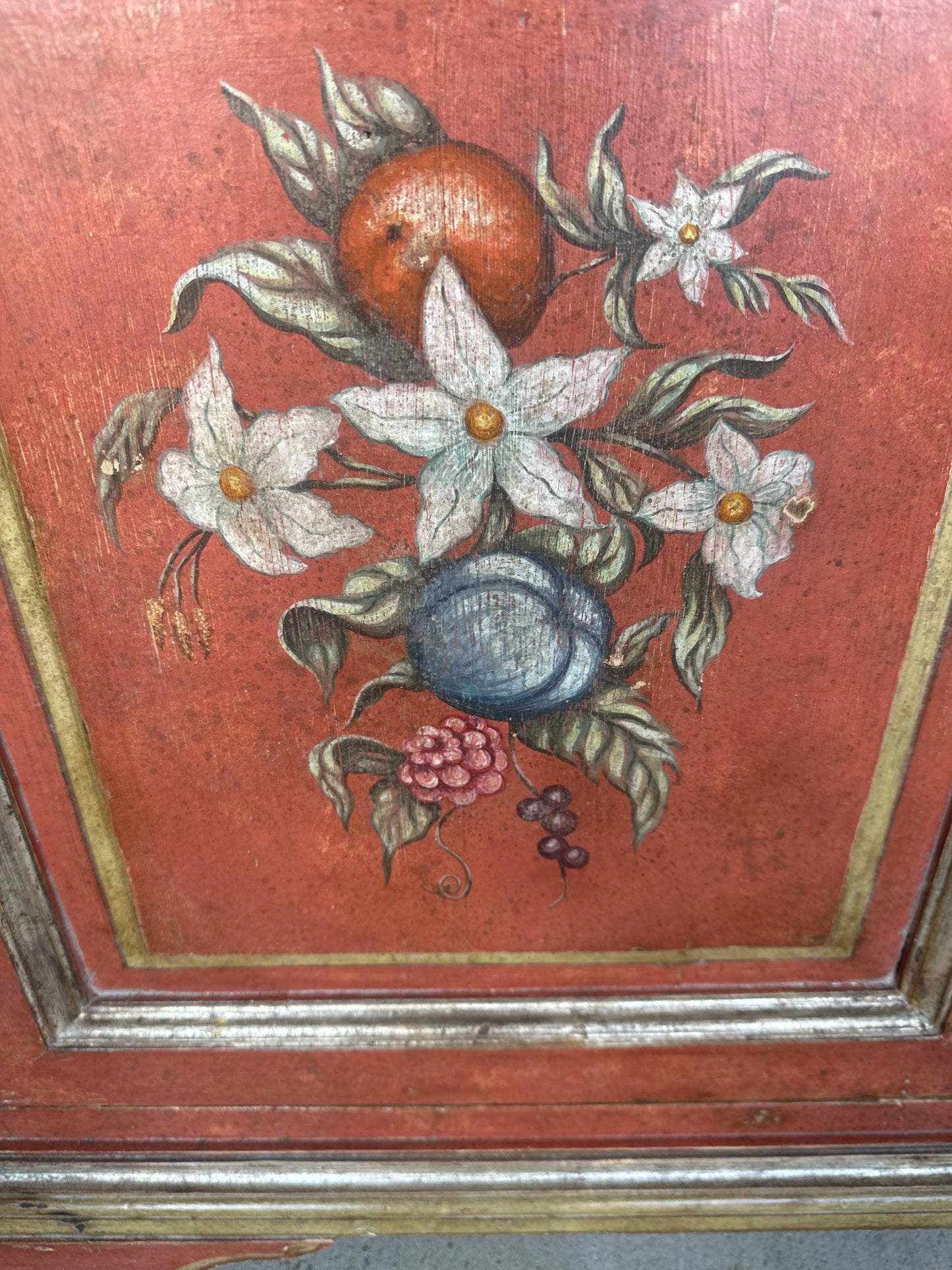 Antique Italian Original Decorative Painted Sideboard 19th Century