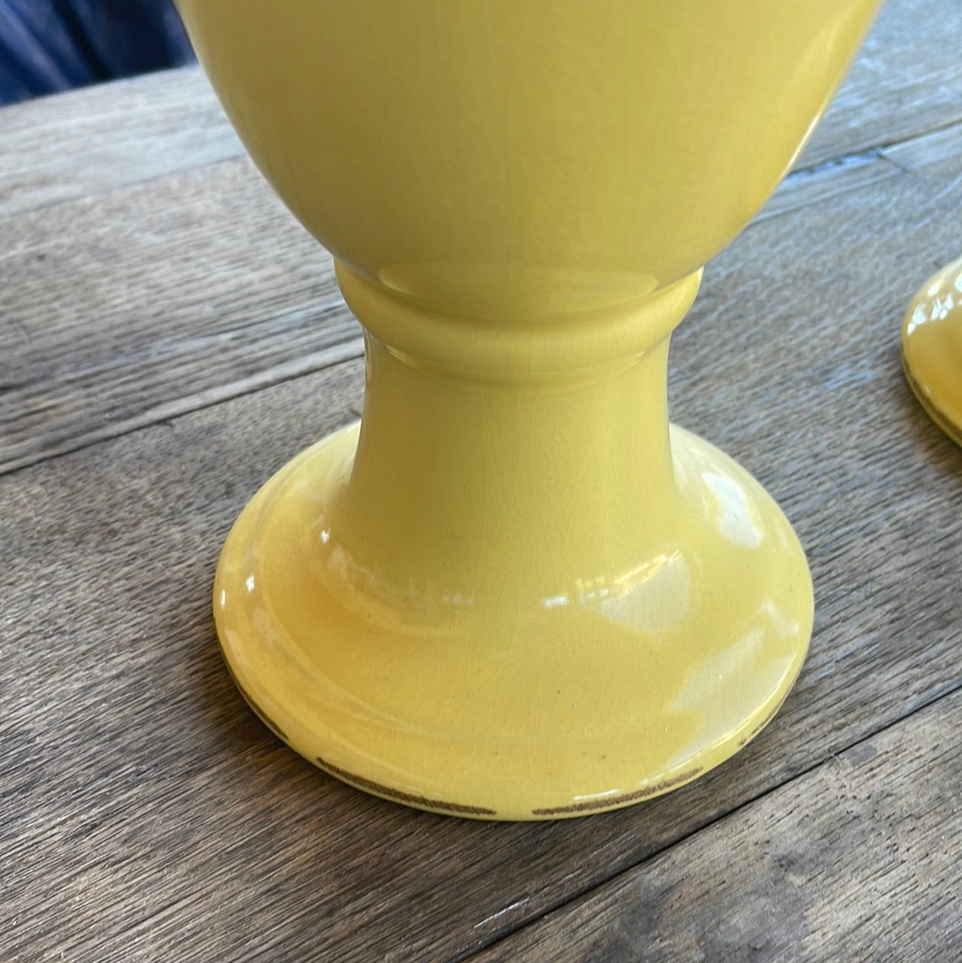 Yellow Urns with Lids