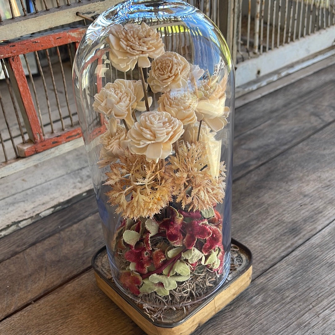 Dome with Flowers Gold Base