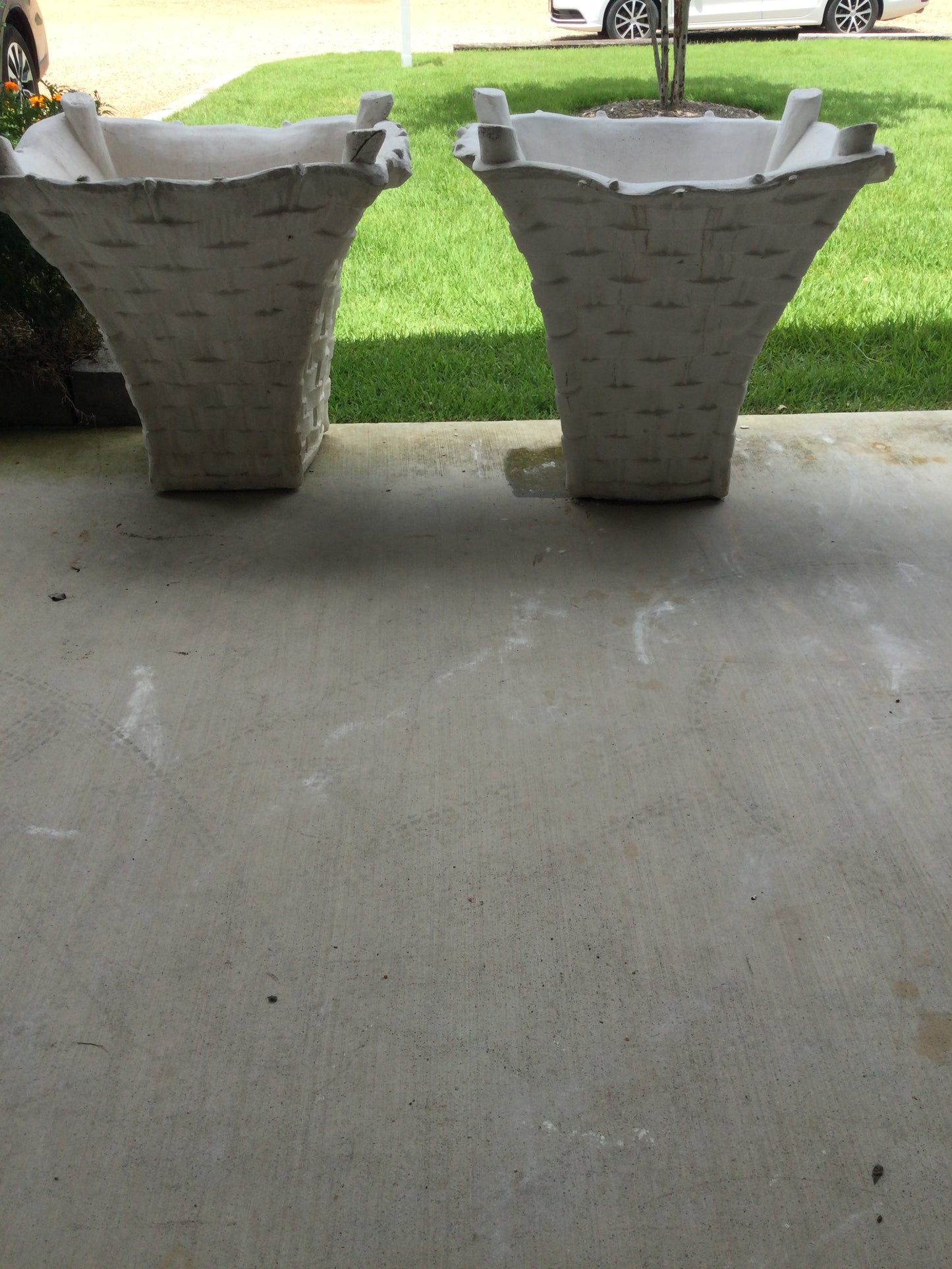 White Basket Weave Pot