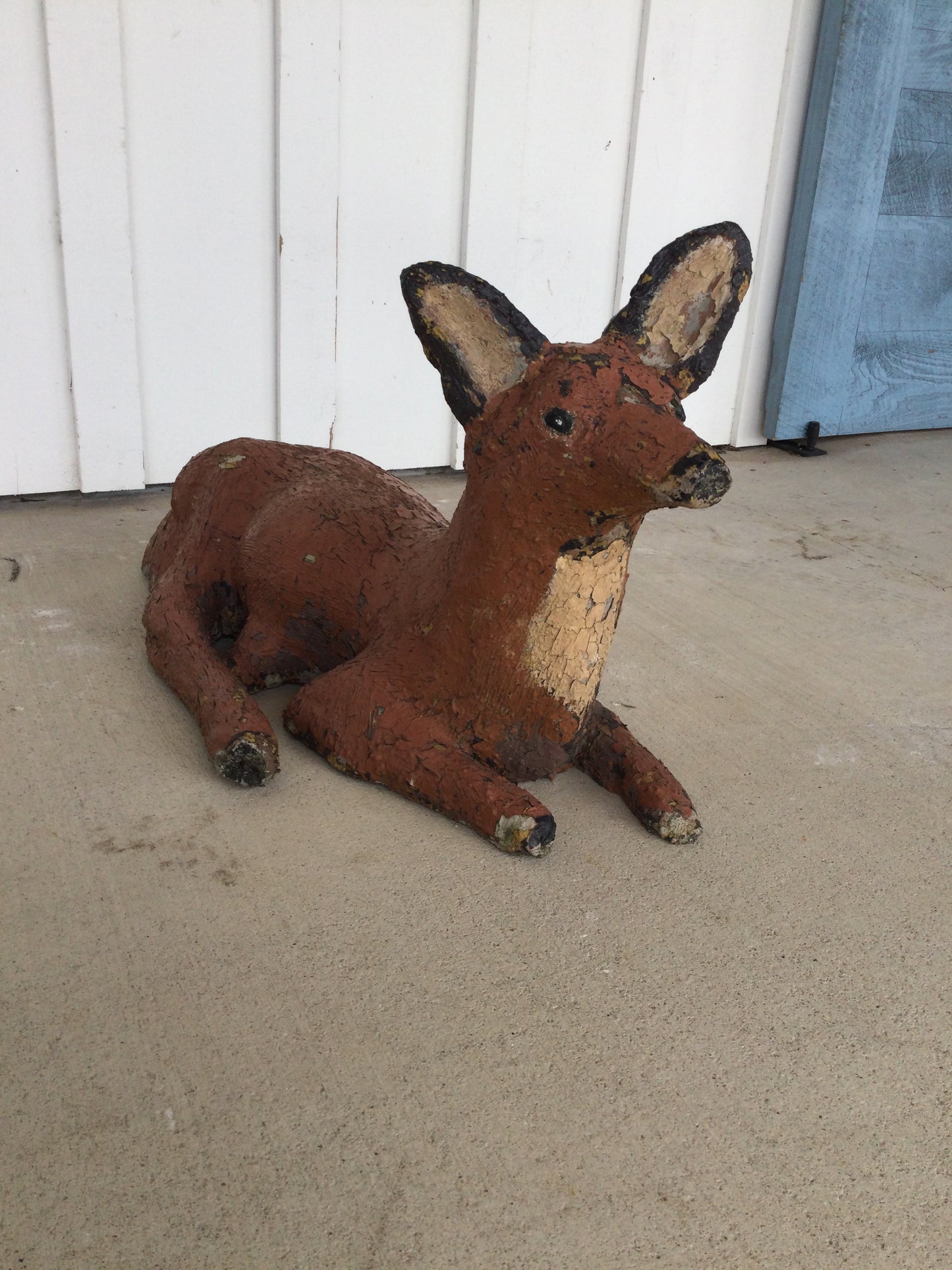 Primitive Painted Stone Fox