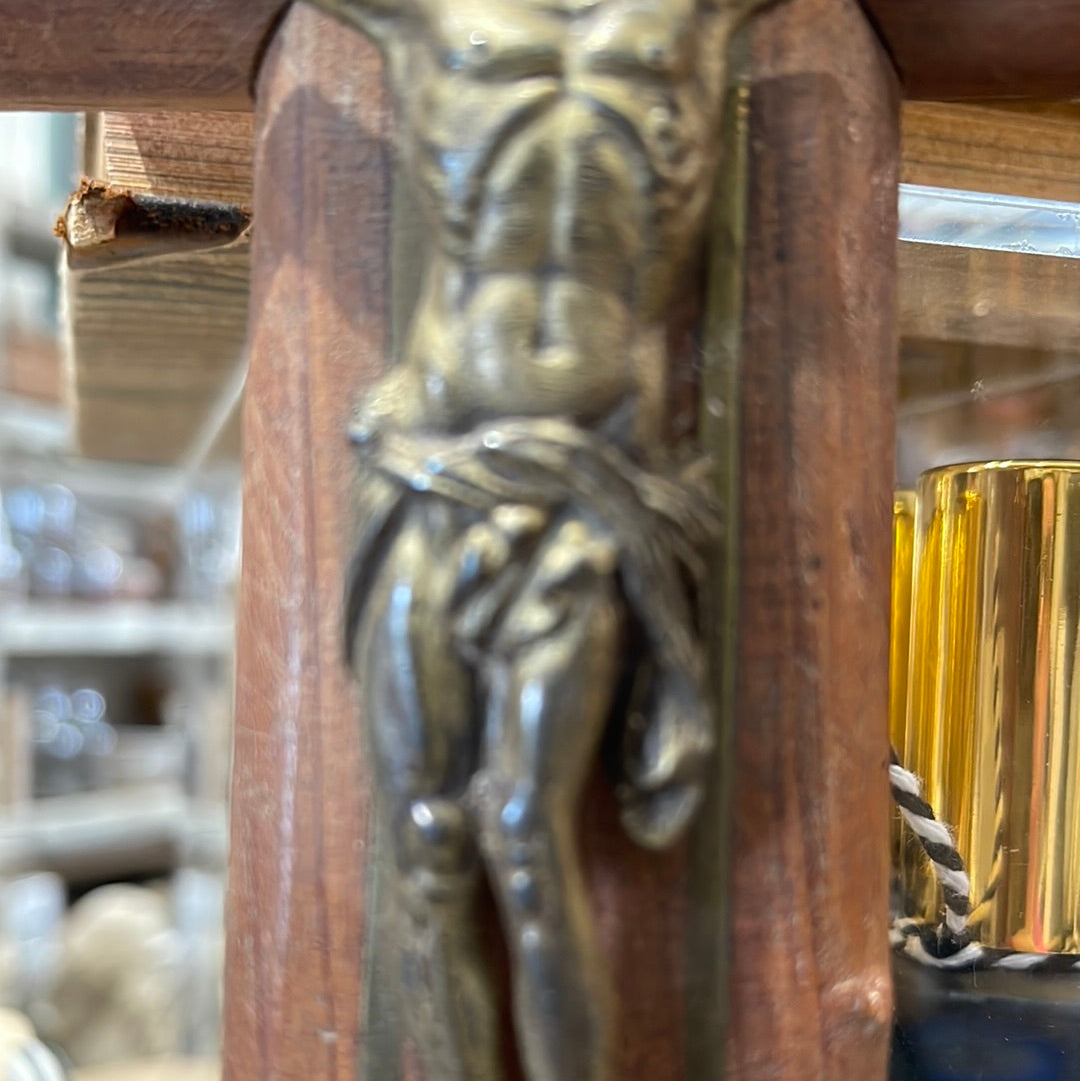Wooden Crucifix Holy Font