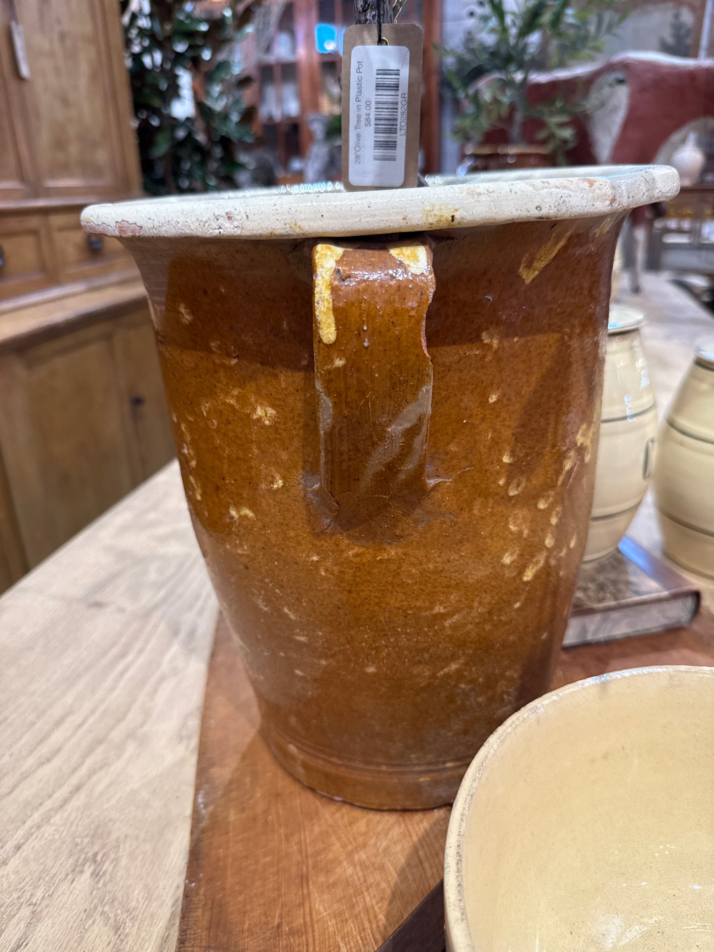 Brown Confit Pot Large Two Handles