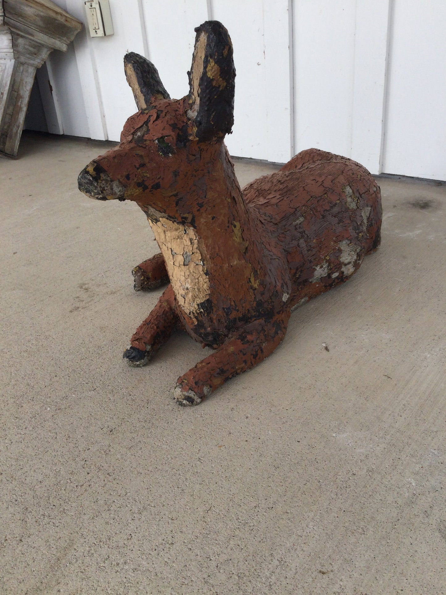 Primitive Painted Stone Fox