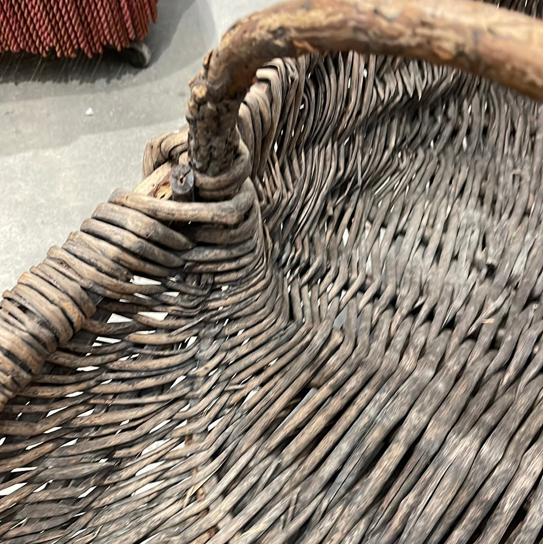 French Burgundy Region Grape Harvest Basket Circa 1900