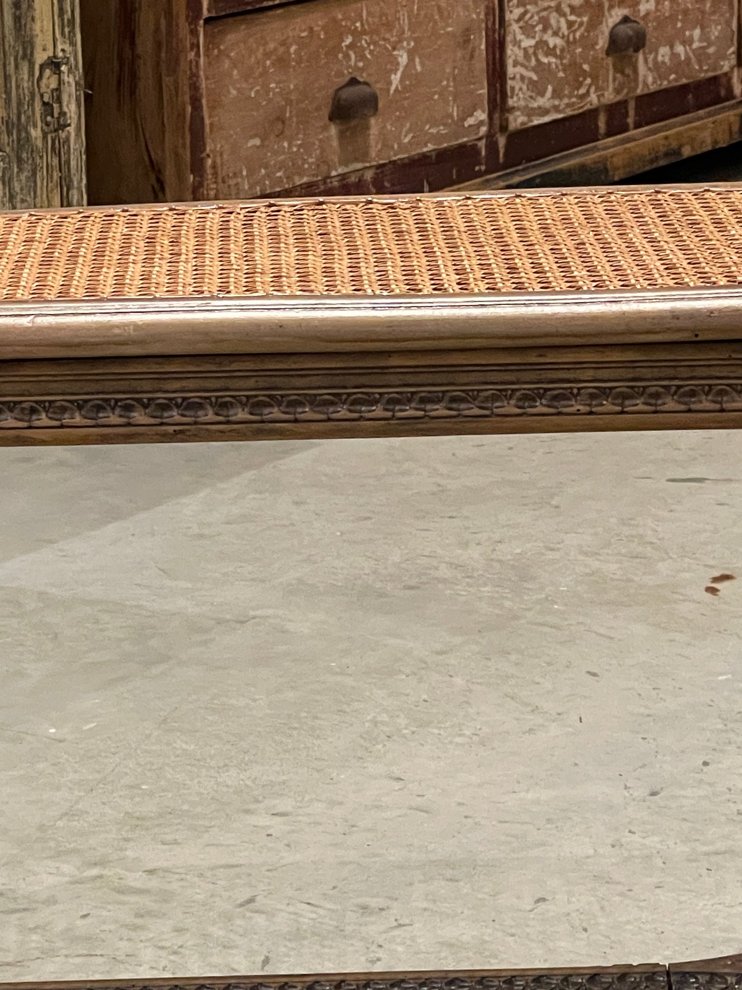 French Cane Seat Bench