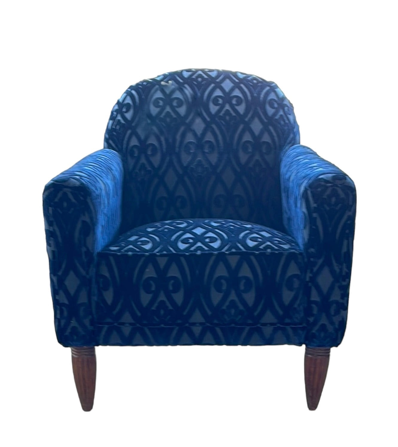 French Art Deco Arm Chair wirh Blue Fabric