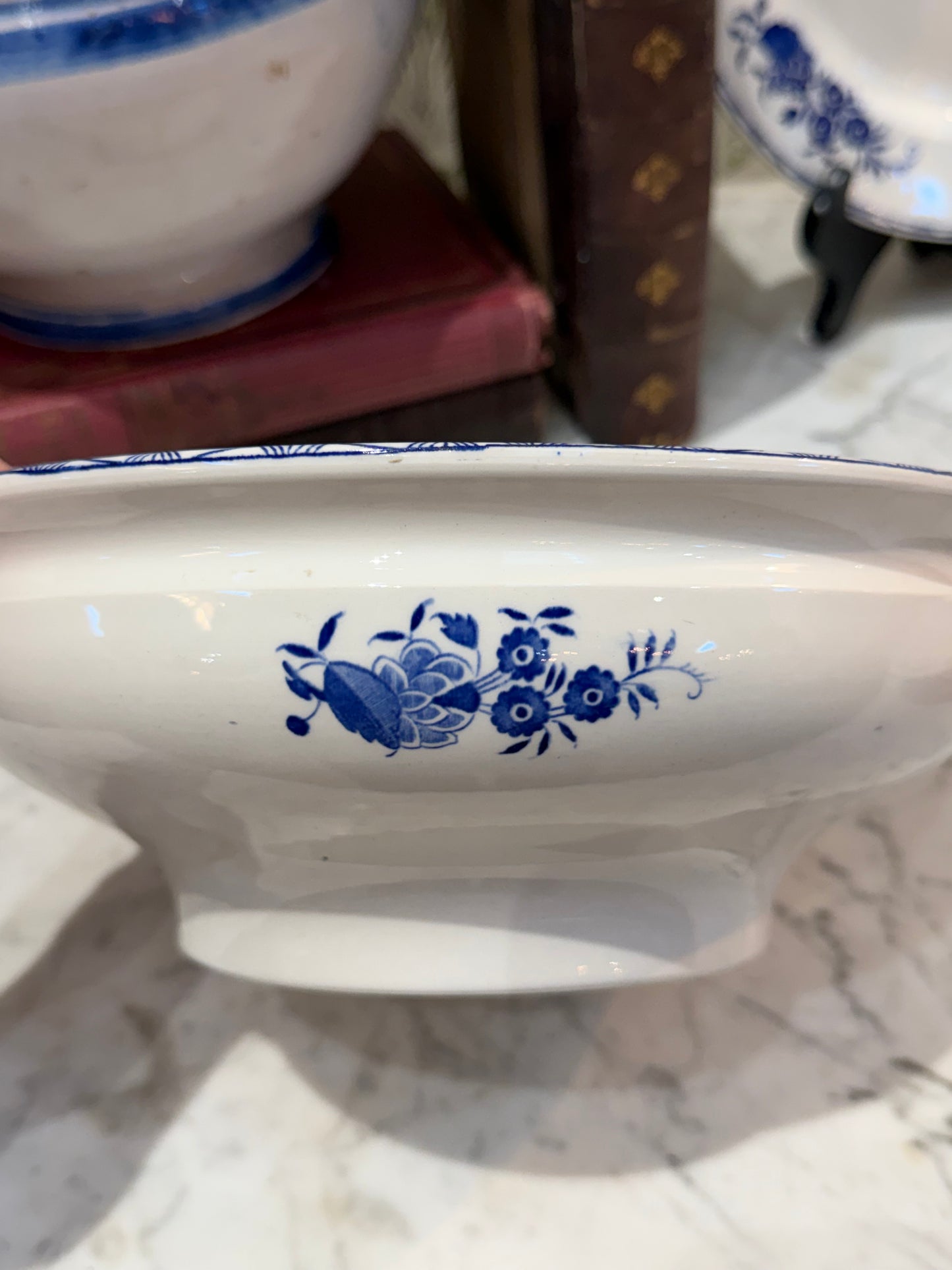 Blue And White Large Ironstone Bowl