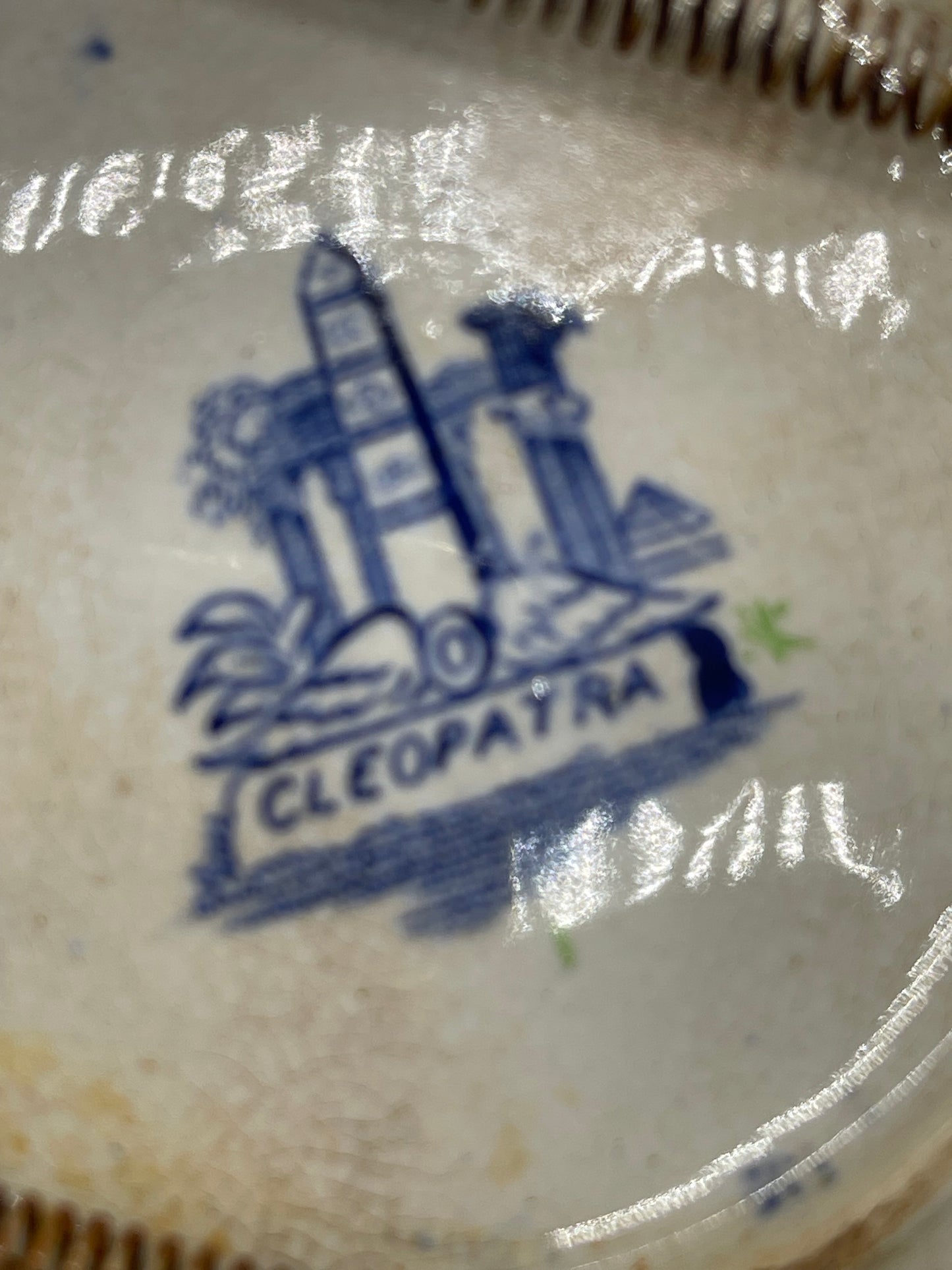 Francis Morley Co England CLEOPATRA Blue Polychrome Transferware