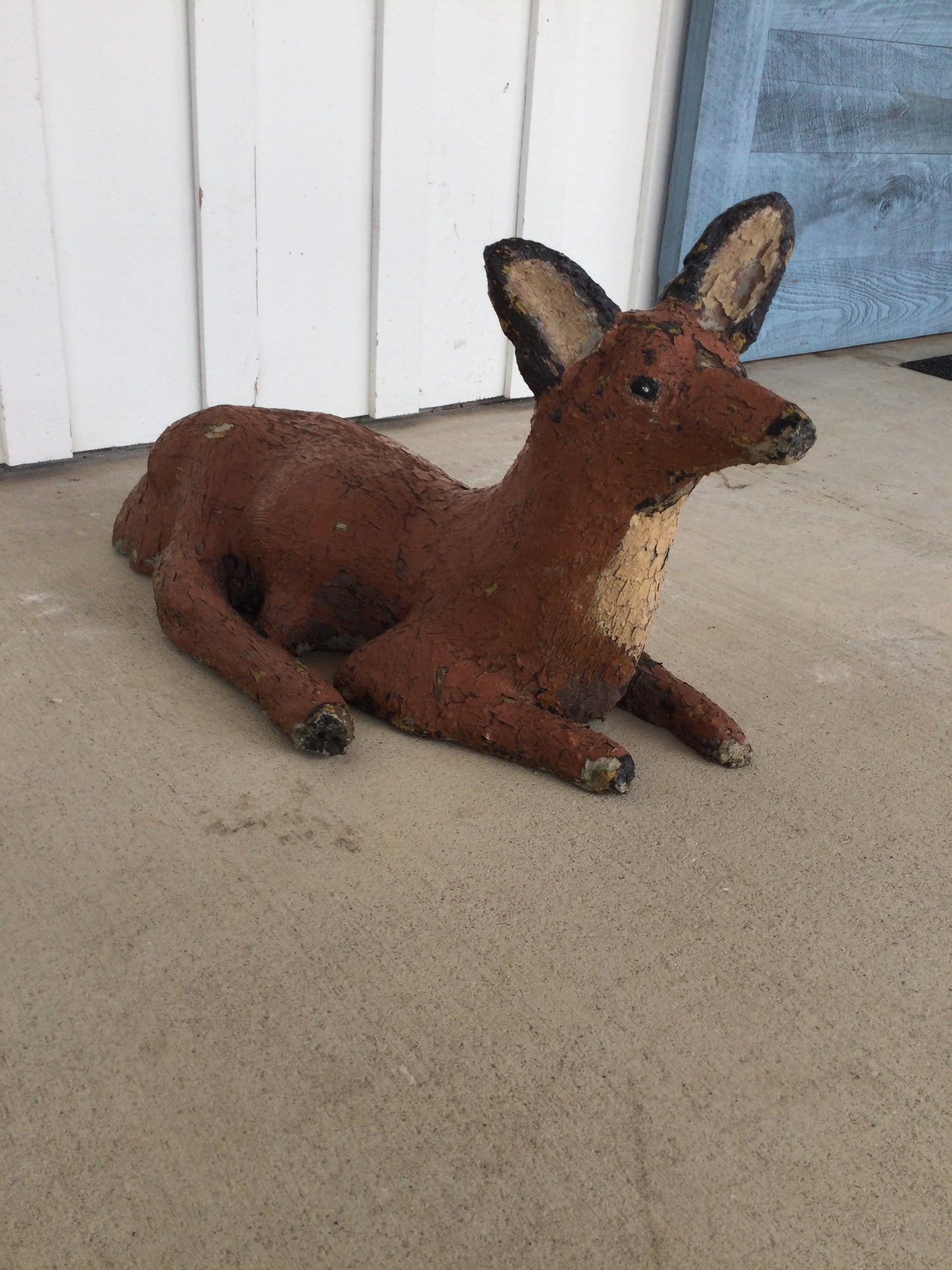 Primitive Painted Stone Fox