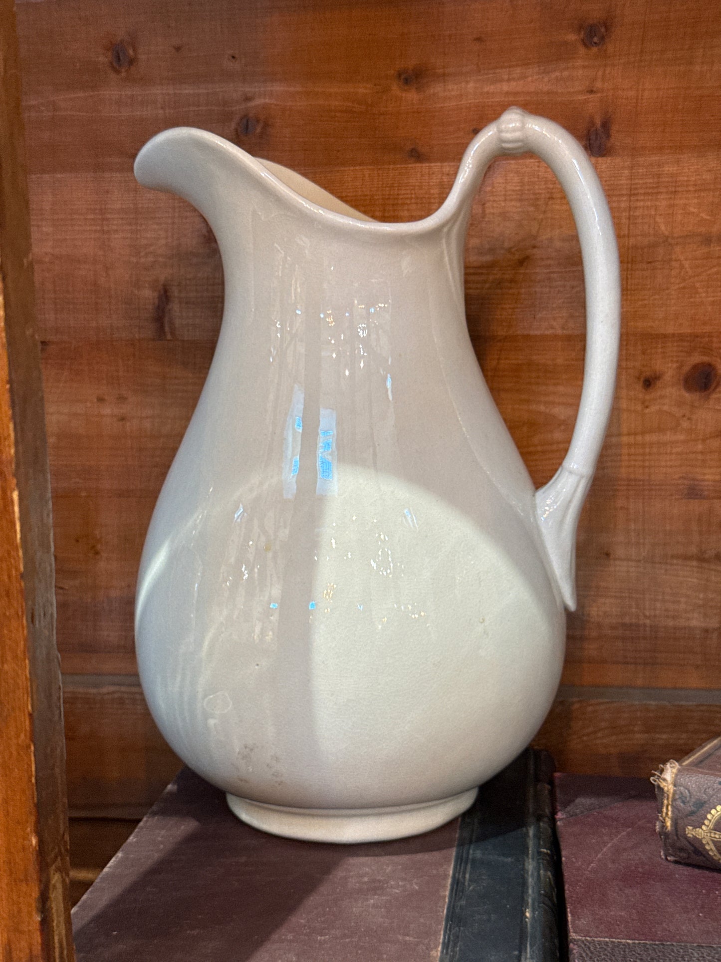 White Ironstone Pitcher with Handle
