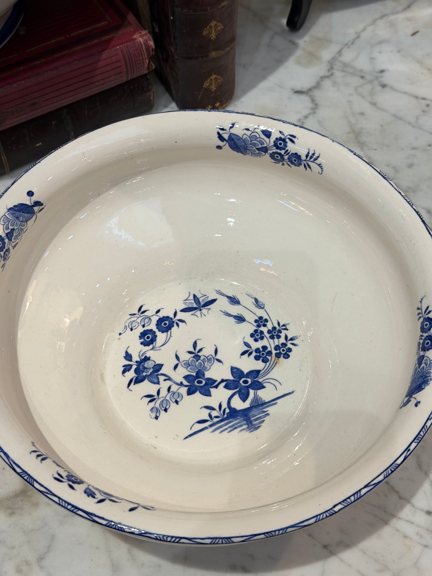 Blue And White Large Ironstone Bowl