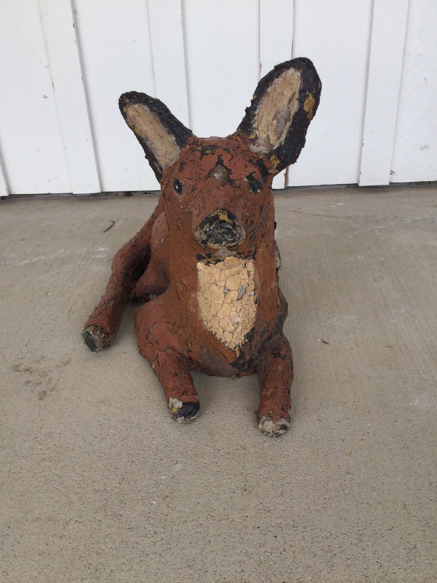 Primitive Painted Stone Fox