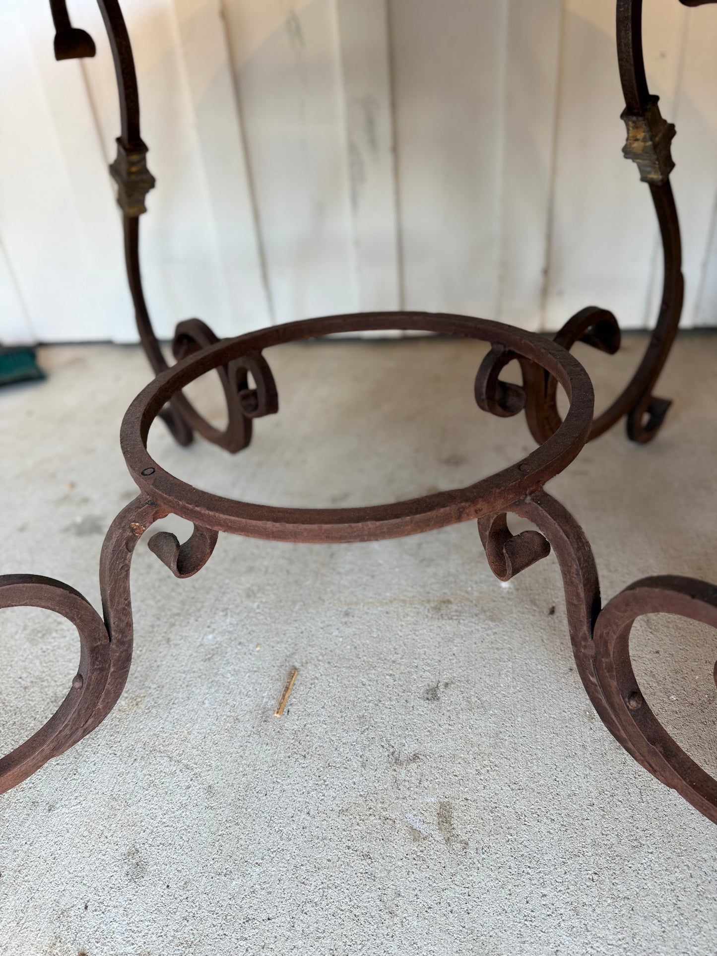 Round Dining Table with Iron Base
