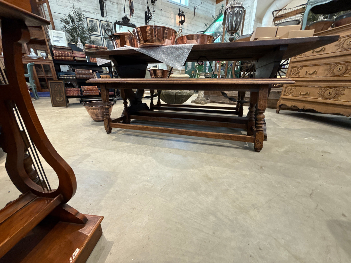 French Wood Bench 19th Century