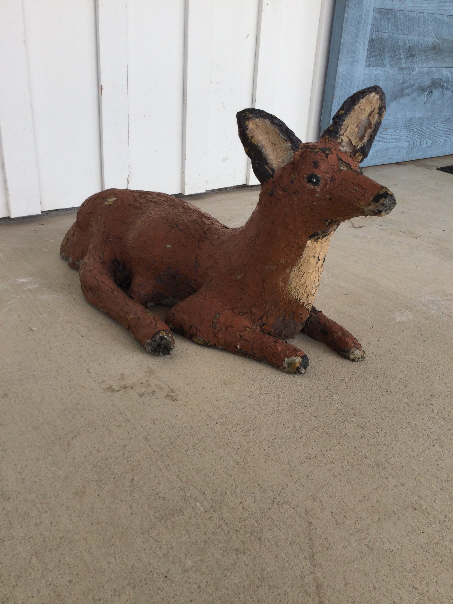 Primitive Painted Stone Fox