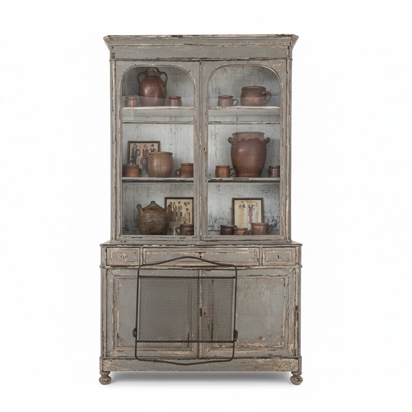 Grey Hutch with Old Glass Circa 1830