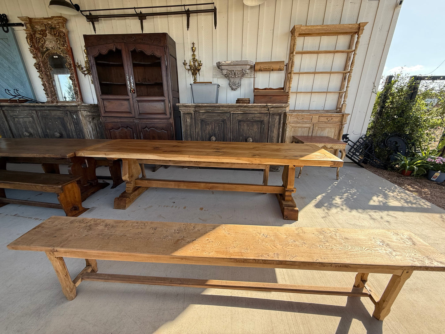 Late 19th Century French Large Oak Refectory Castle Table