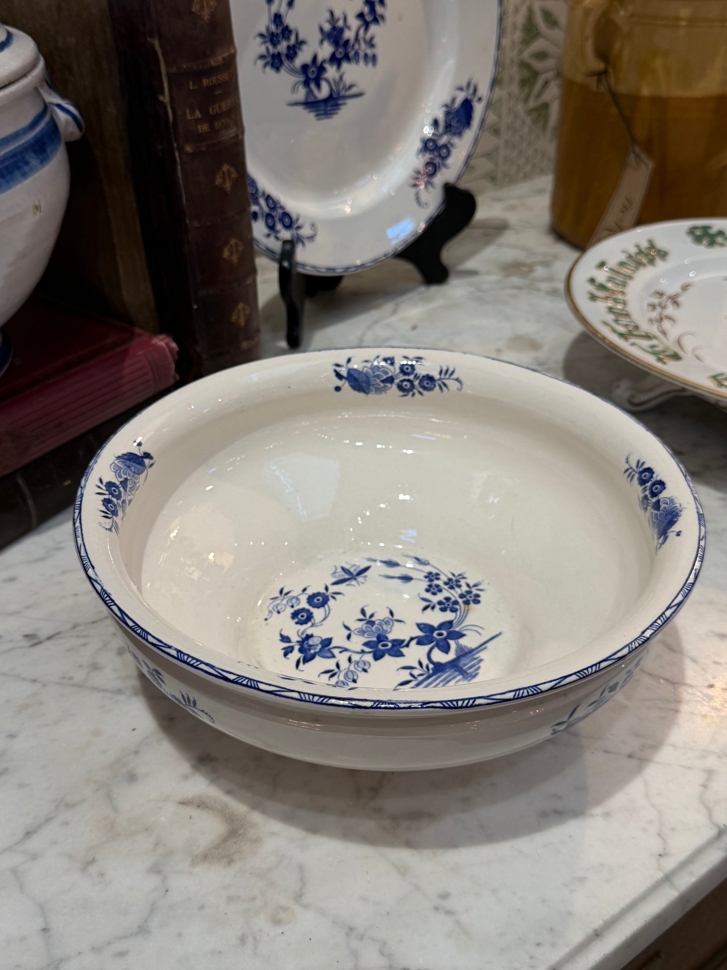 Blue And White Large Ironstone Bowl