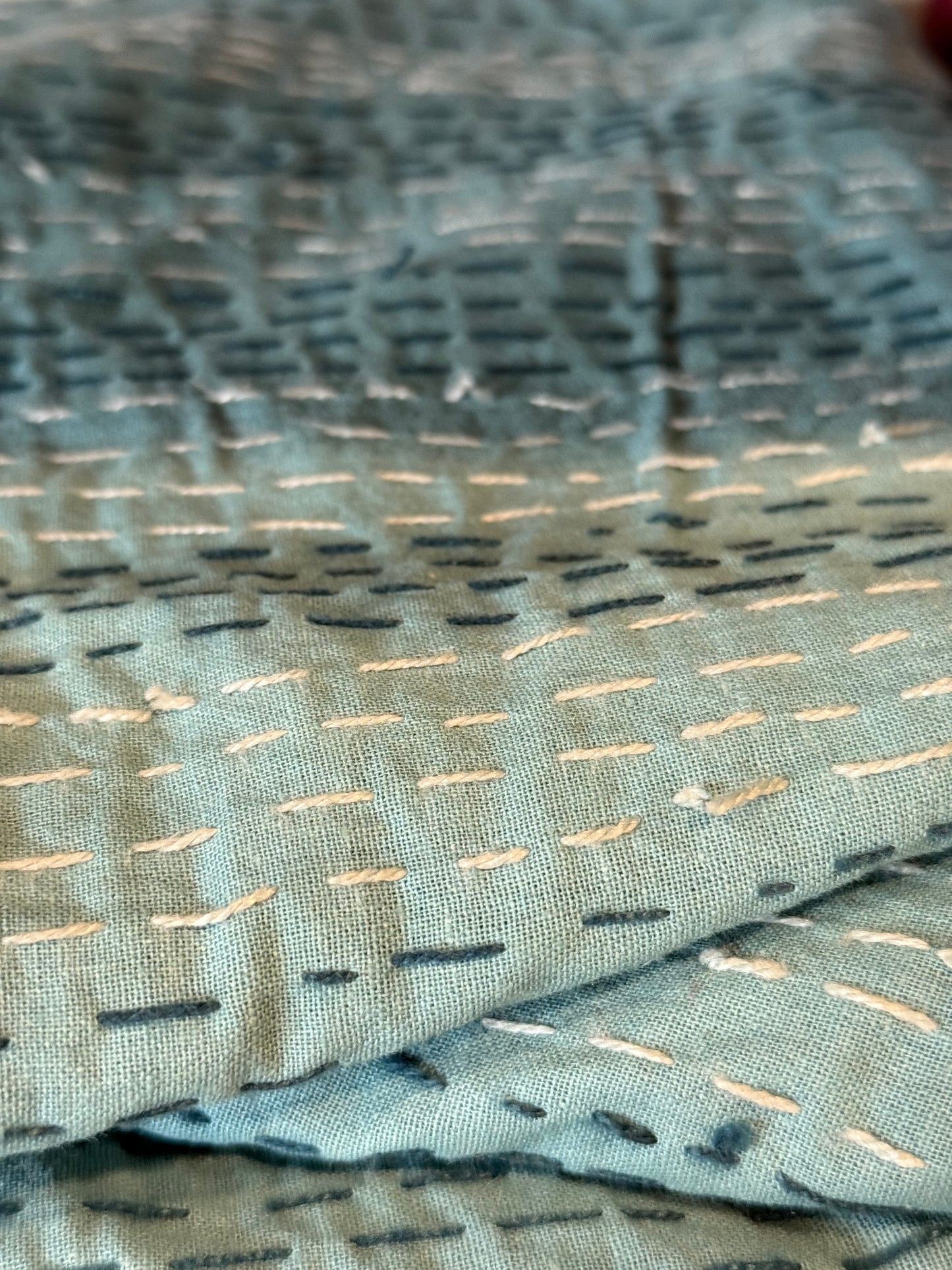 Double Stitched Block Print Kantha Throws
