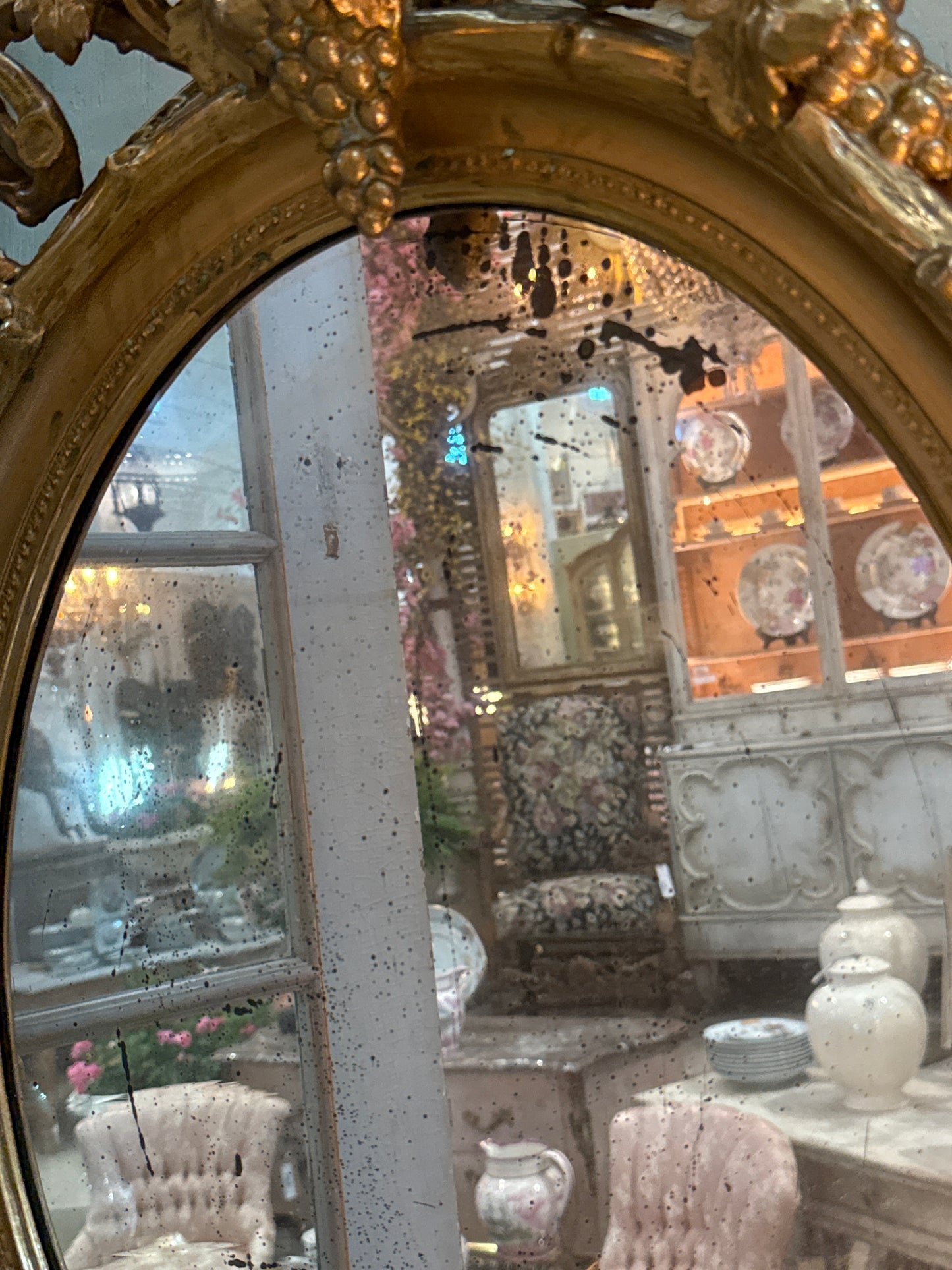 Oval Framed Wall Mirror