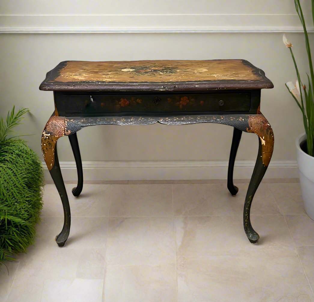 antique ladies dressing table French Style Vanity Set: Vintage Ornate Dressing Table With Mirror & Stool