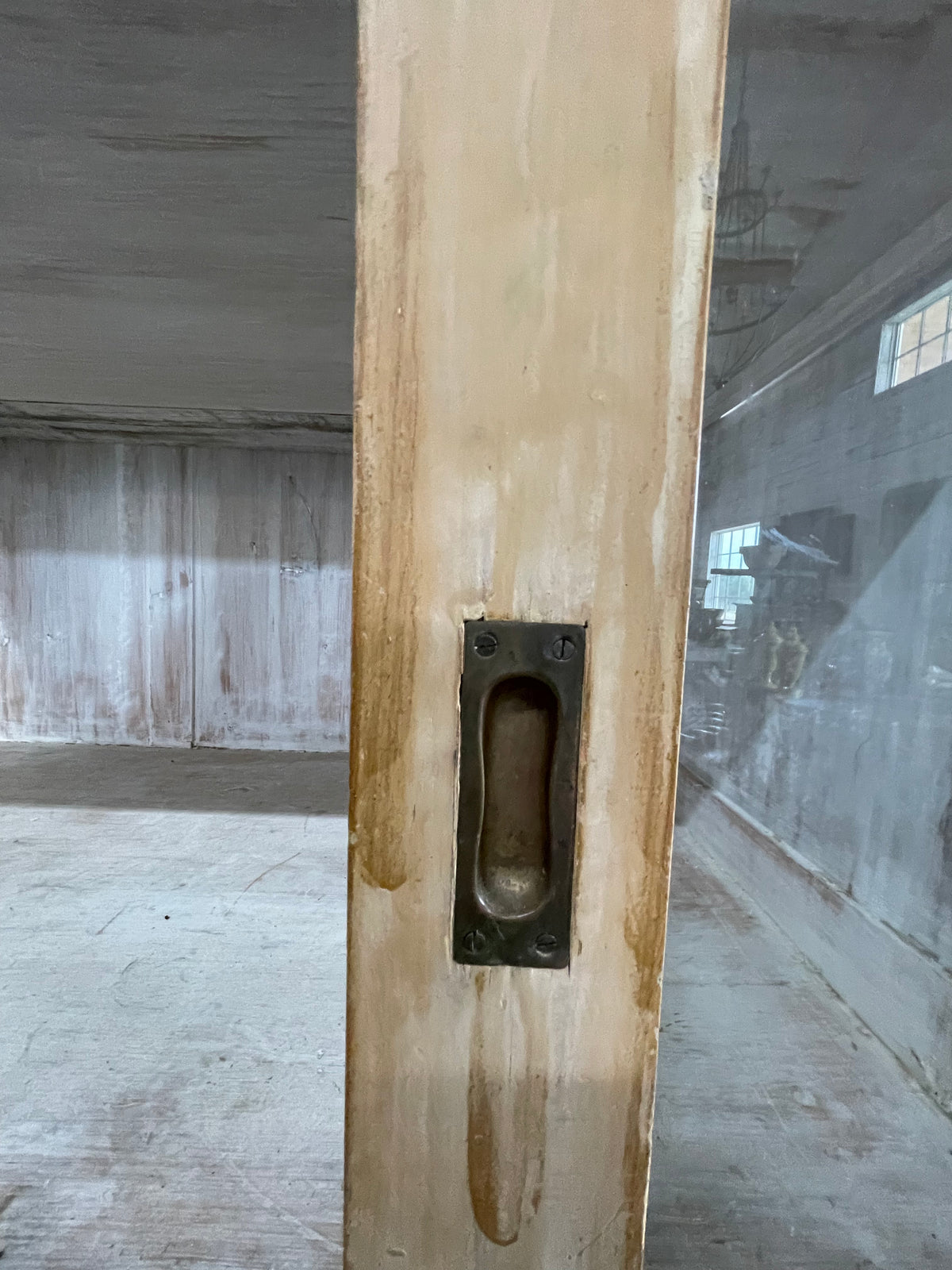 Large Bleached Sliding Door Cabinet