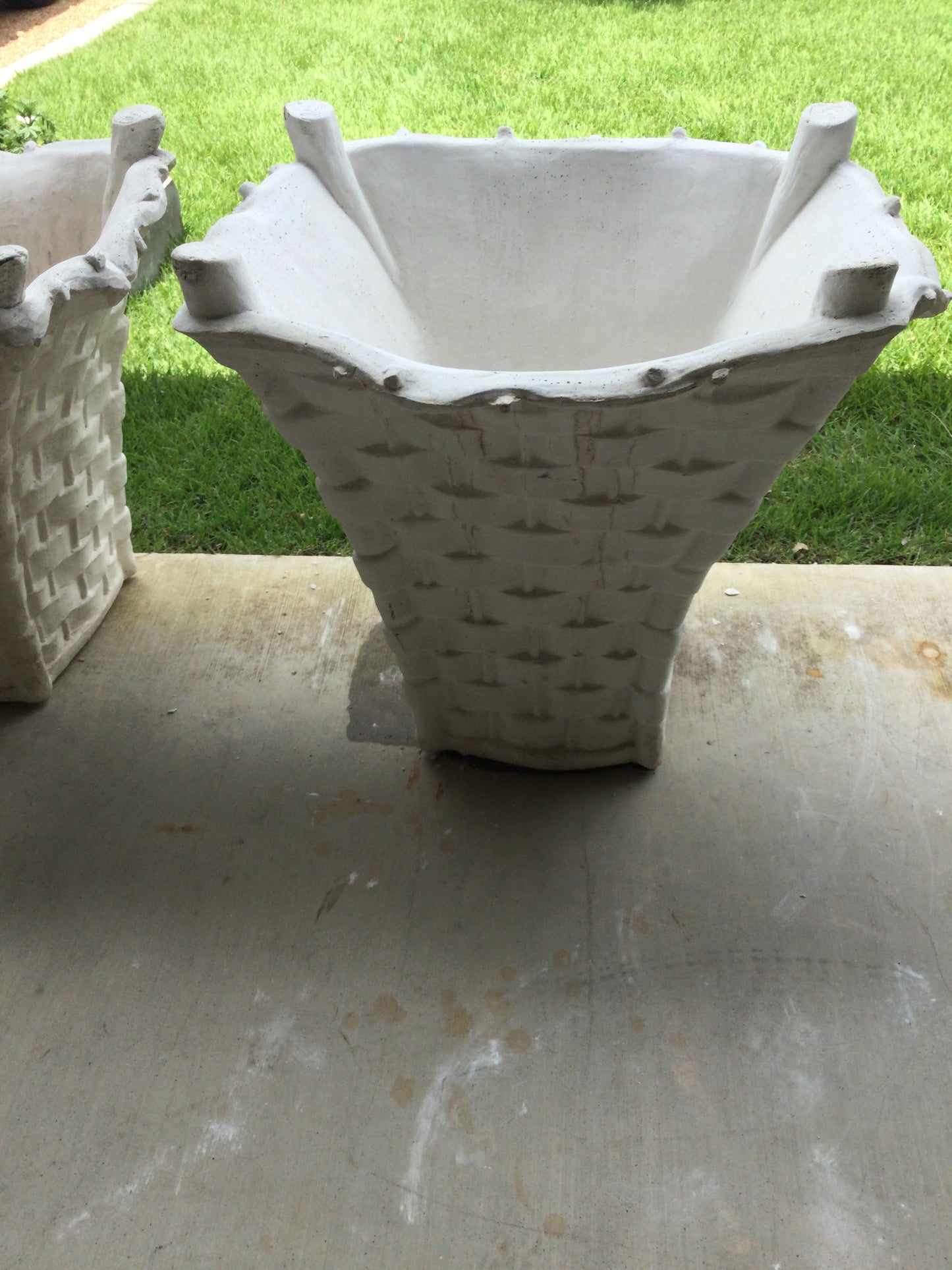 White Basket Weave Pot