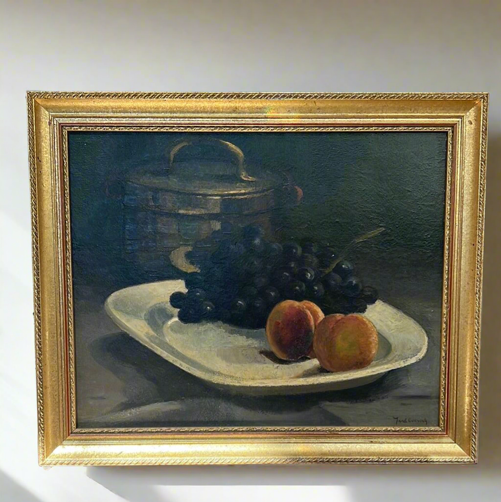 Signed Fruit Landscape Oil on Canvas