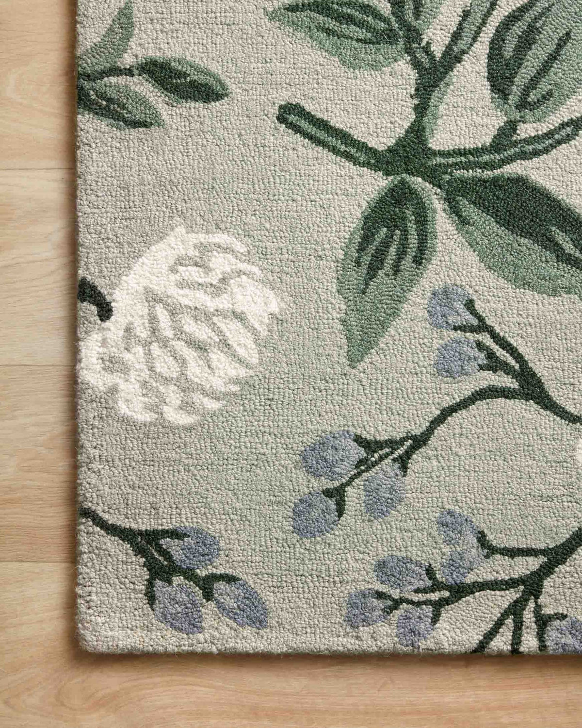 #117 Peonies in Grey Rug