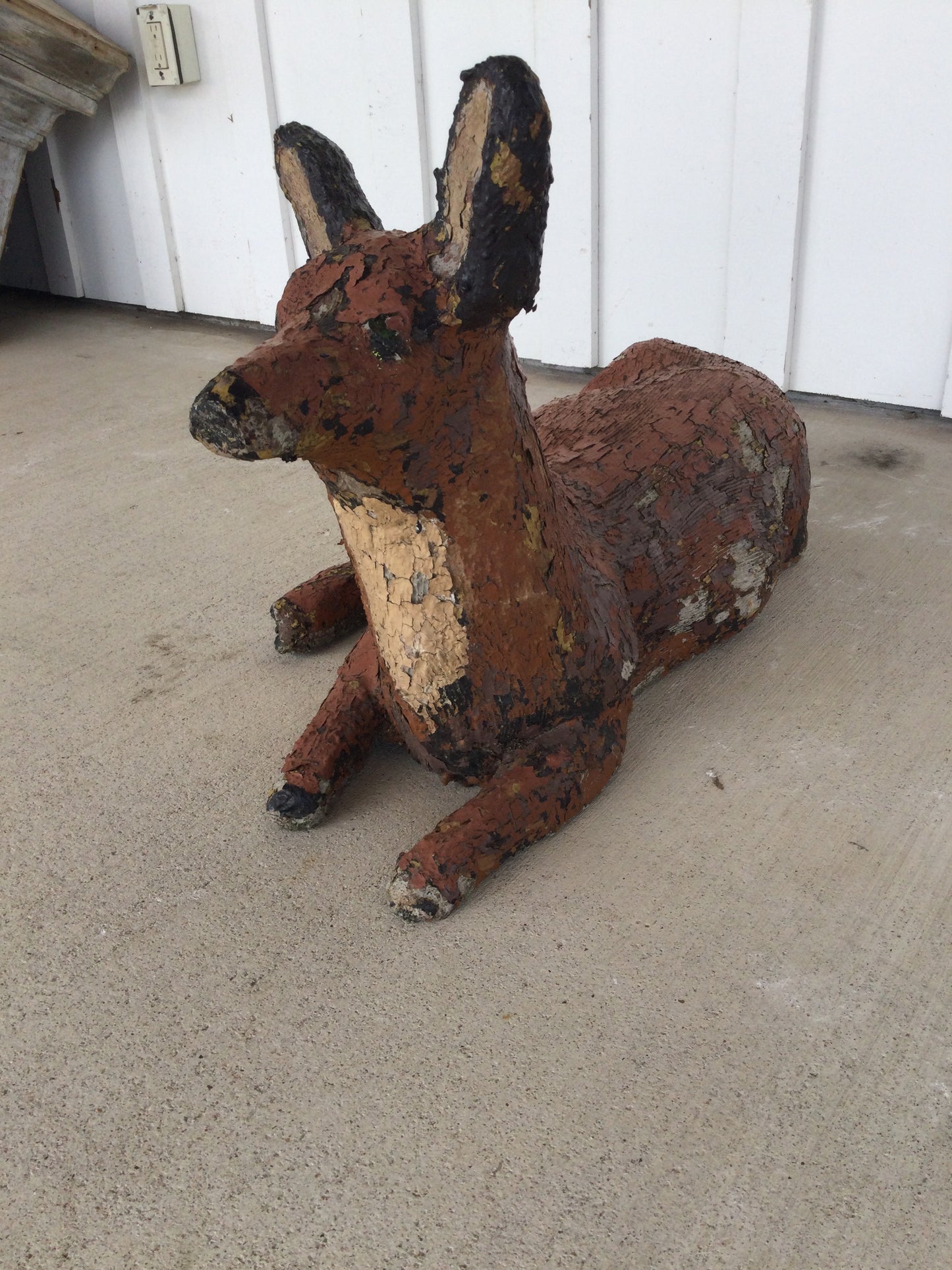 Primitive Painted Stone Fox