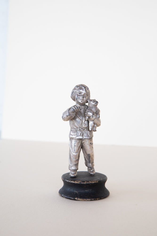 Statue of Boy Pocket Watch Holder Missing Hook