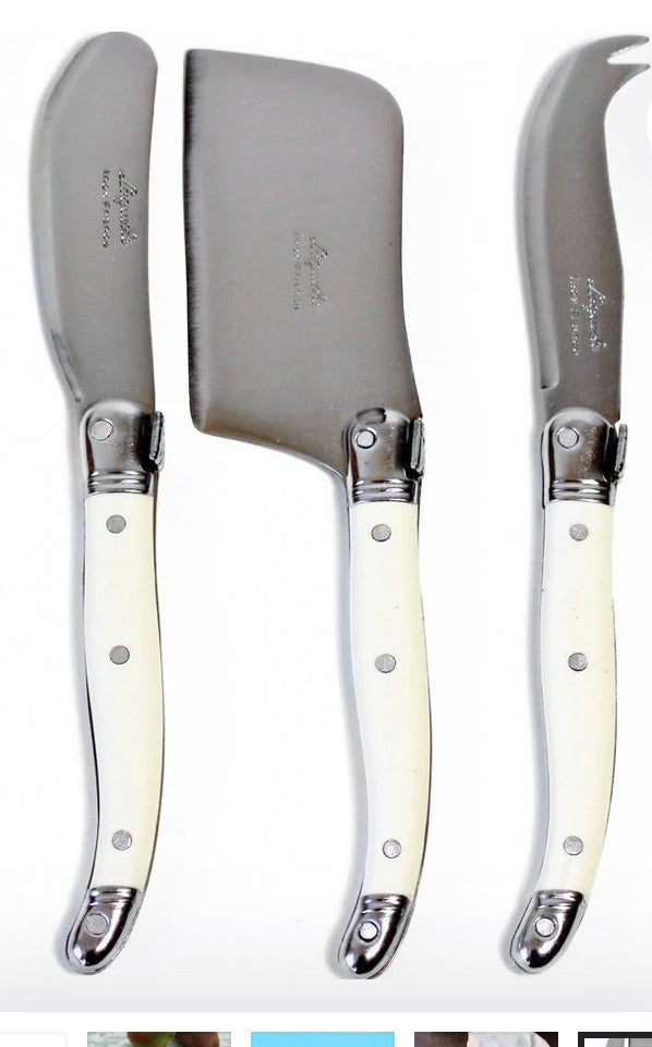 Laguiole 3 Piece Mini Cheese Utensil Set Ivory