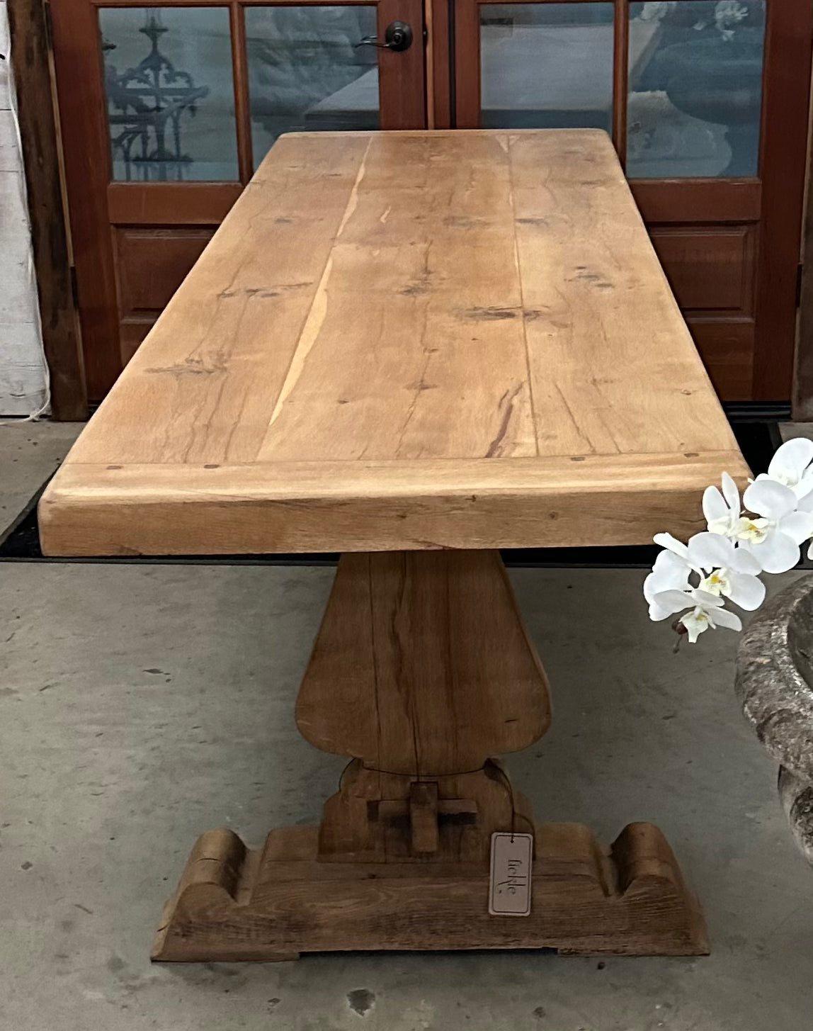 Late 19th Century French Large Oak Refectory Castle Table