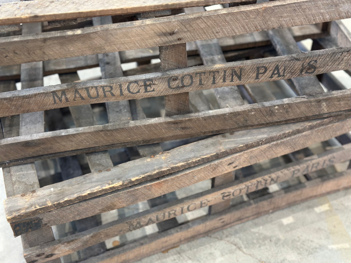 Vintage French Crate Stamped "Maurice Cottin Paris" with Lid