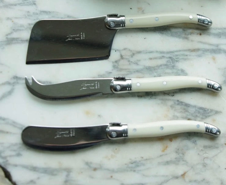 Laguiole 3 Piece Mini Cheese Utensil Set Ivory