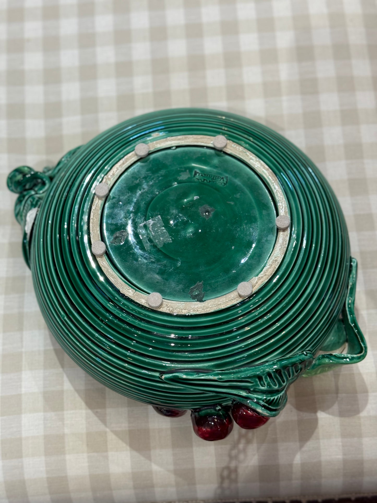 Emile Tessier Majolica Fruit-Handled Dish