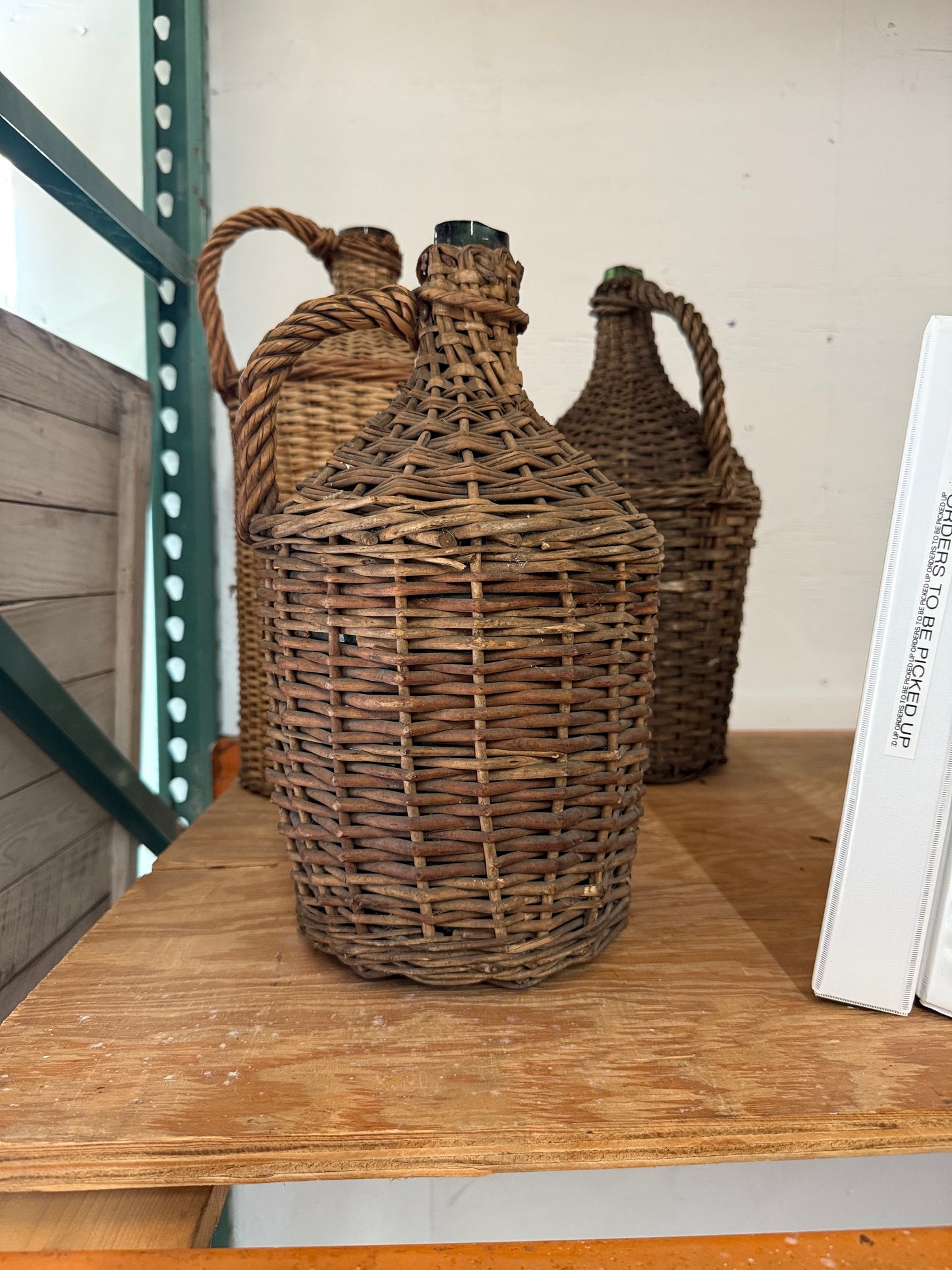 Large Antique DemiJohn Wicker Wrapped Bottles