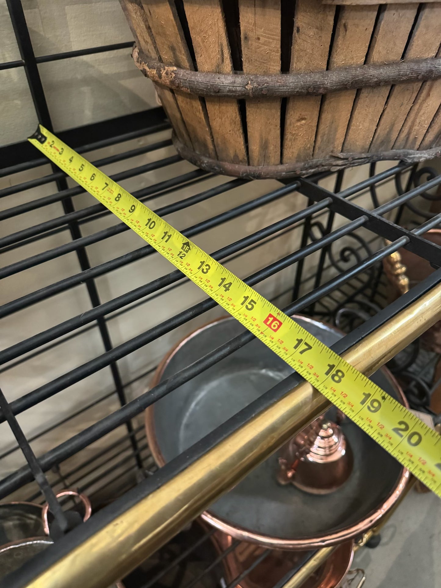 Vintage French Brass and Wrought Iron Baker’s Rack 1920s