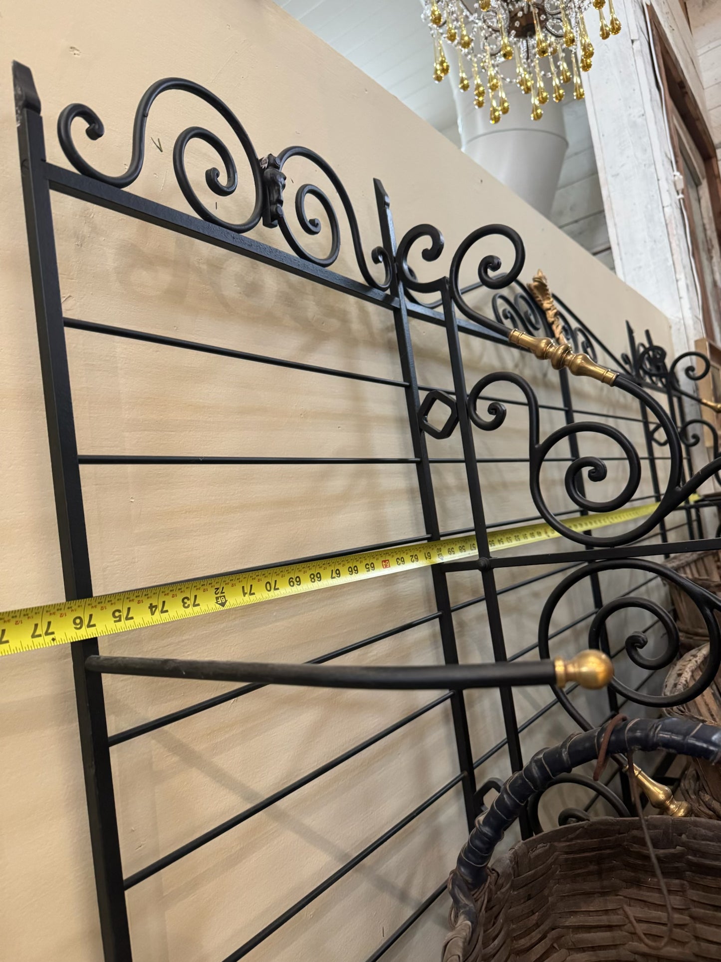 Vintage French Brass and Wrought Iron Baker’s Rack 1920s