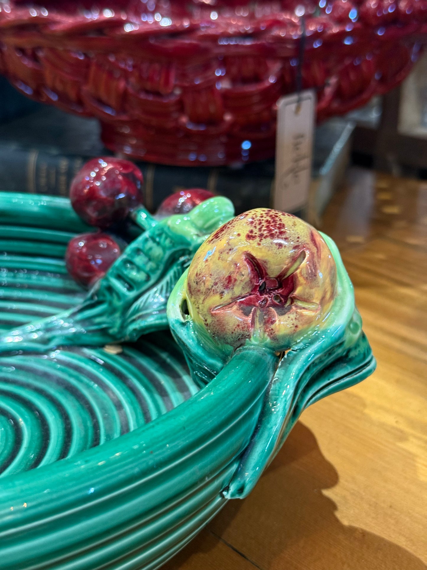 Emile Tessier Majolica Fruit-Handled Dish