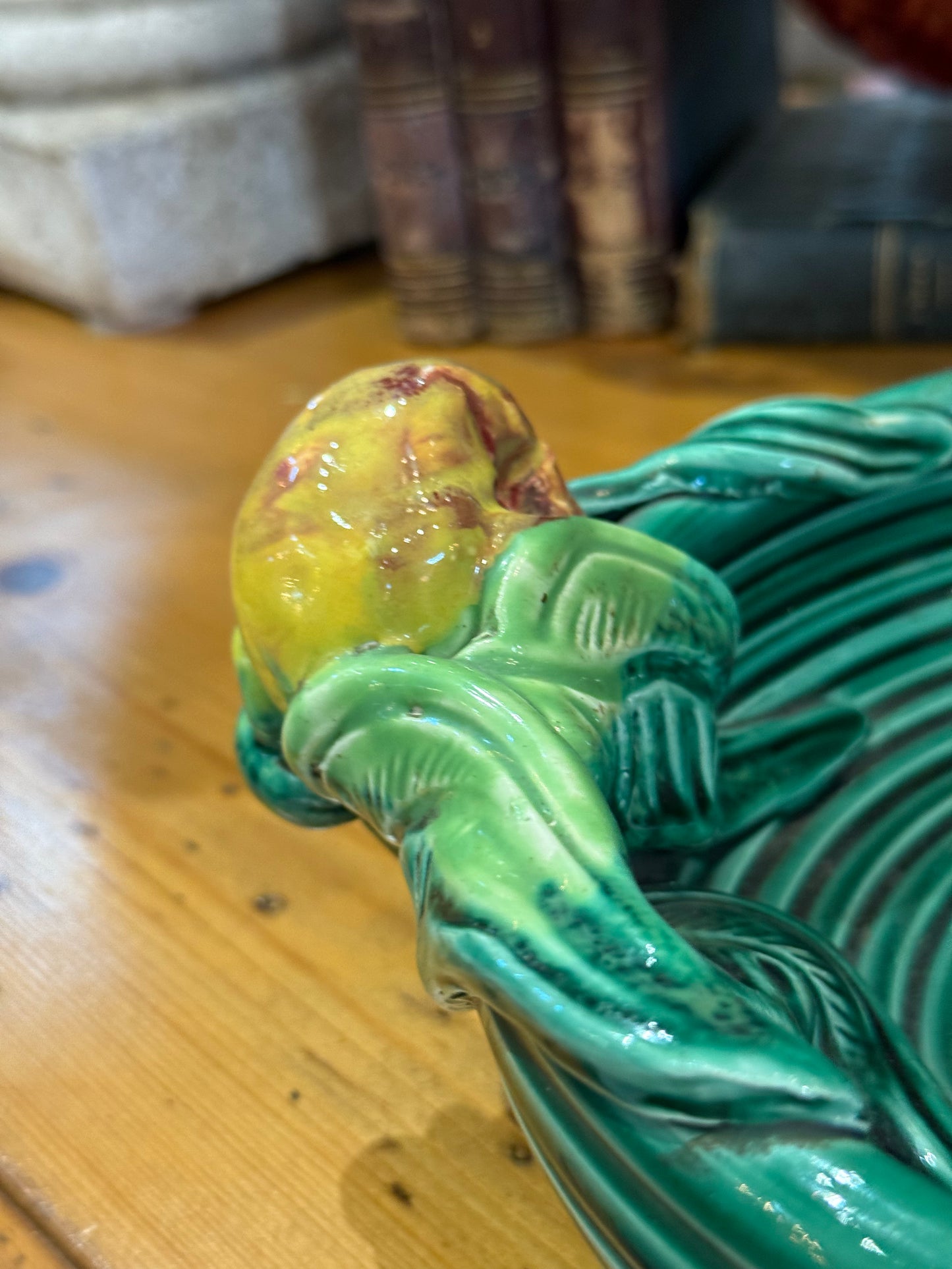 Emile Tessier Majolica Fruit-Handled Dish