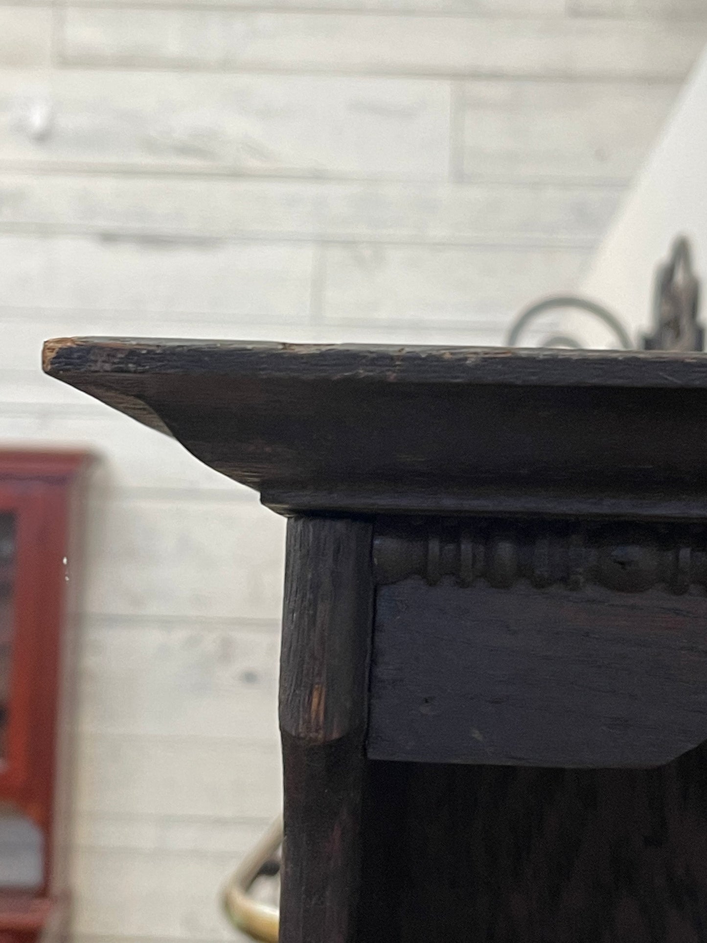 Antique English Oak Welsh Plate Sideboard Barley Twist Petite C. 1920s