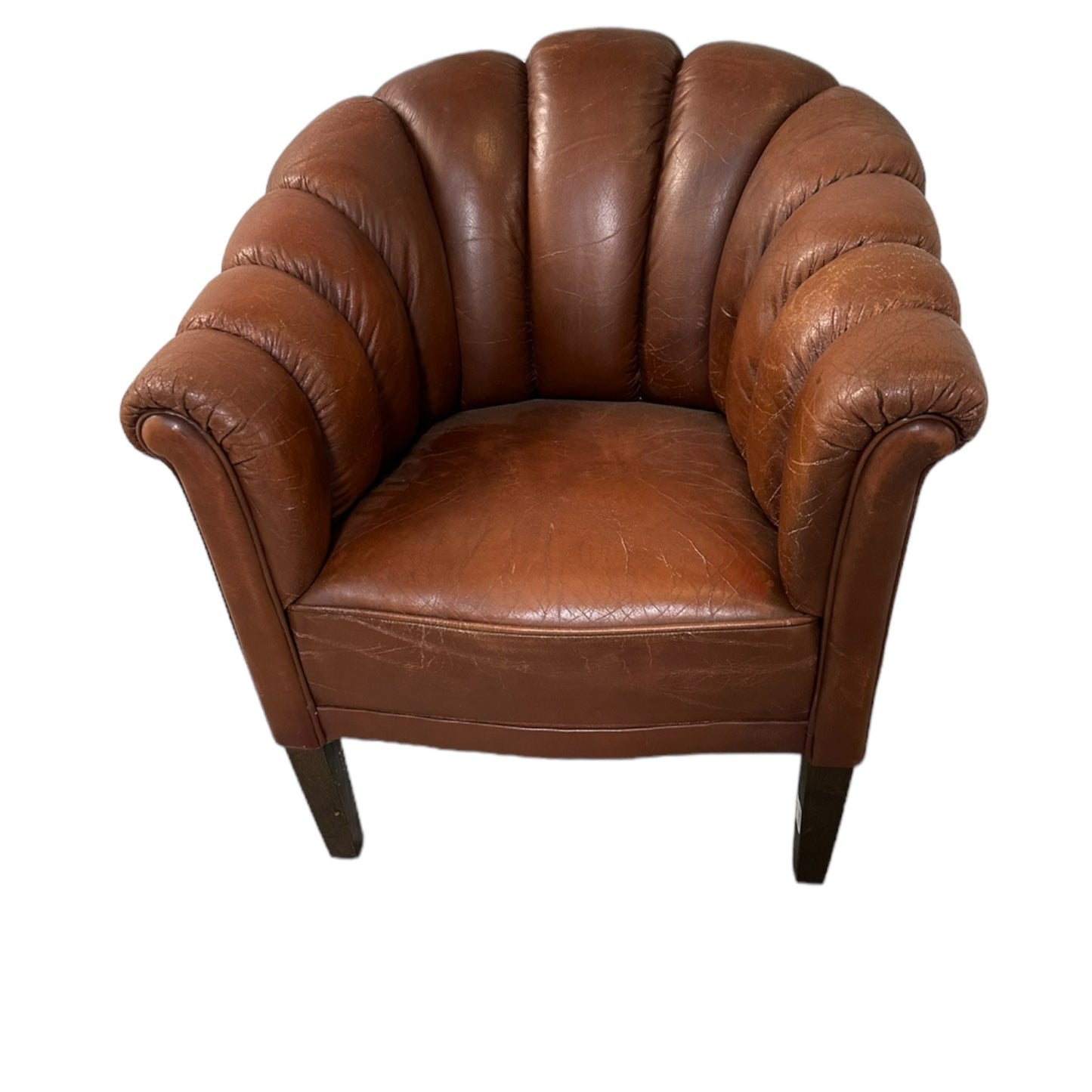 1940s French Leather Club Chair