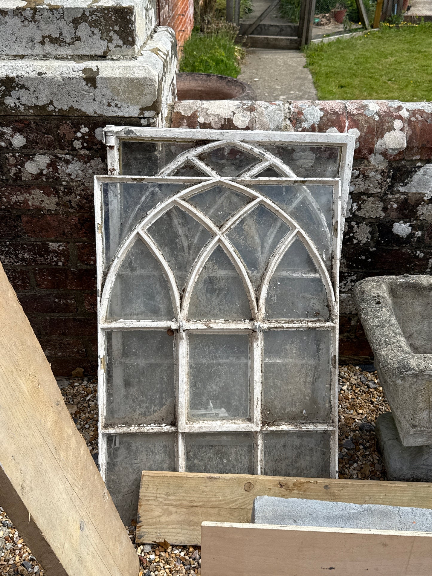 Gothic Arch Windows with Original Paint