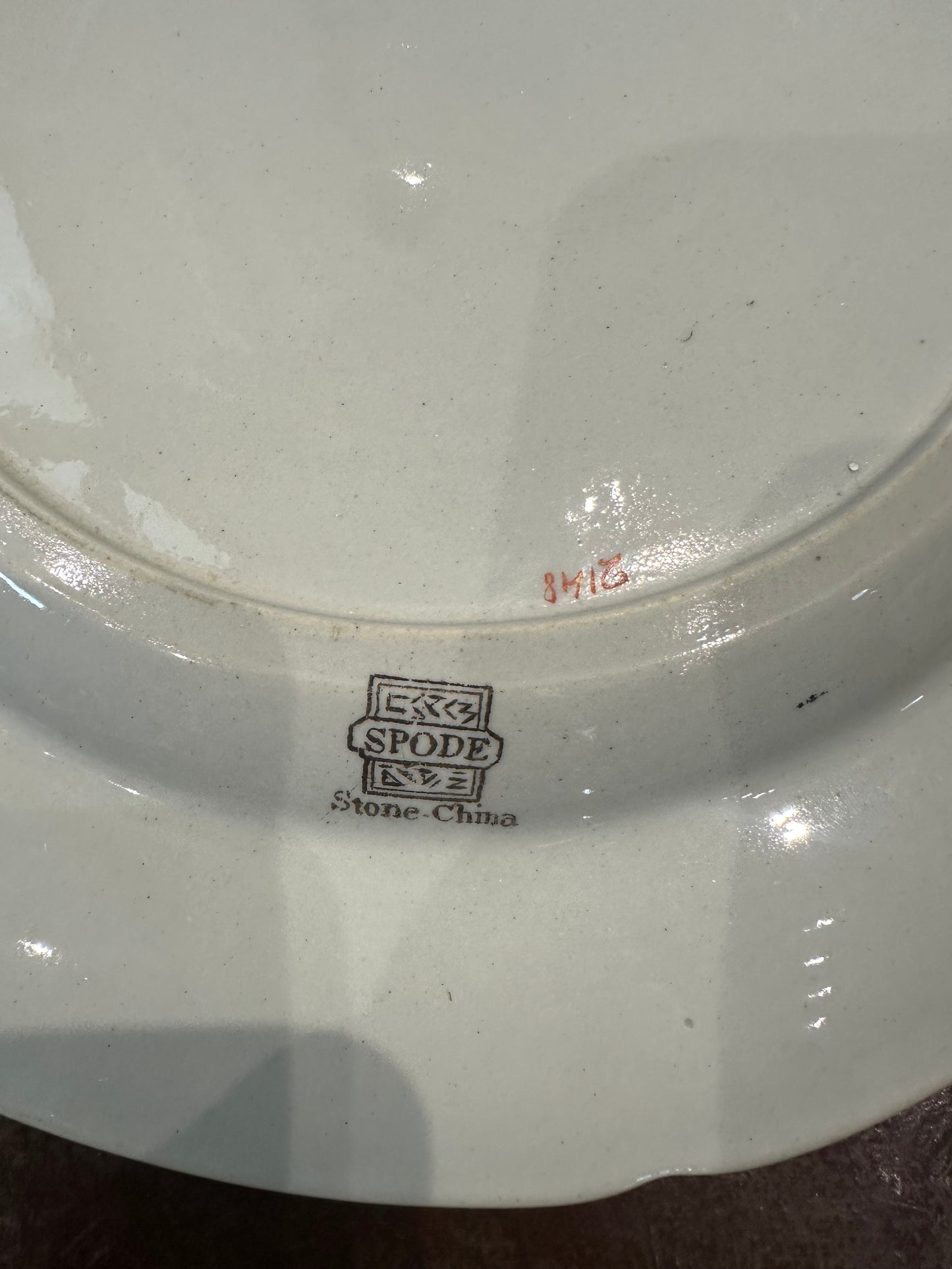 Spode Stone China “Willis Indian Tree” Pattern Dinner Plate Minor Paint Wear Circa 1840